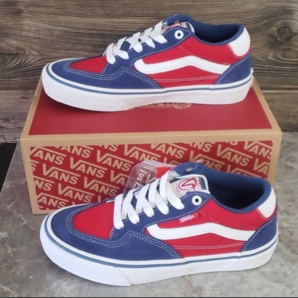 Vans Rowan Pro Red White Blue Sneakers